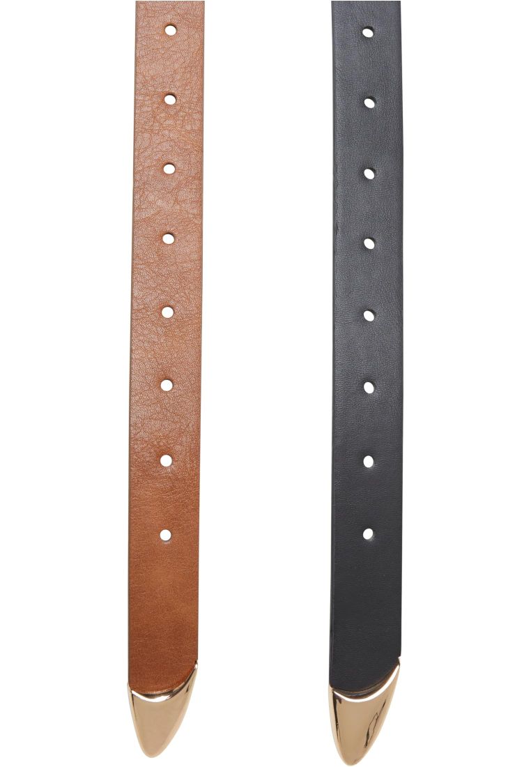 Chunky Buckle Loop Synthetic Leather Belt 2-Pack - - TTUTB7211A - 96