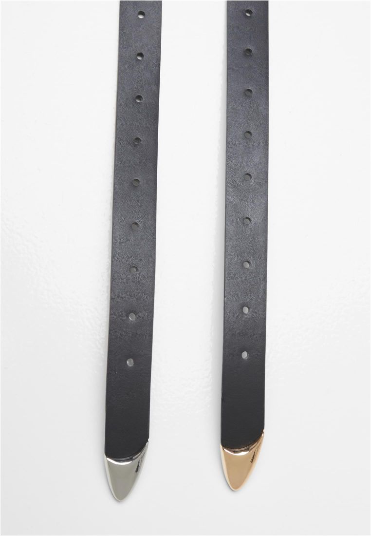 Chunky Buckle Loop Synthetic Leather Belt 2-Pack - - TTUTB7211A - 5