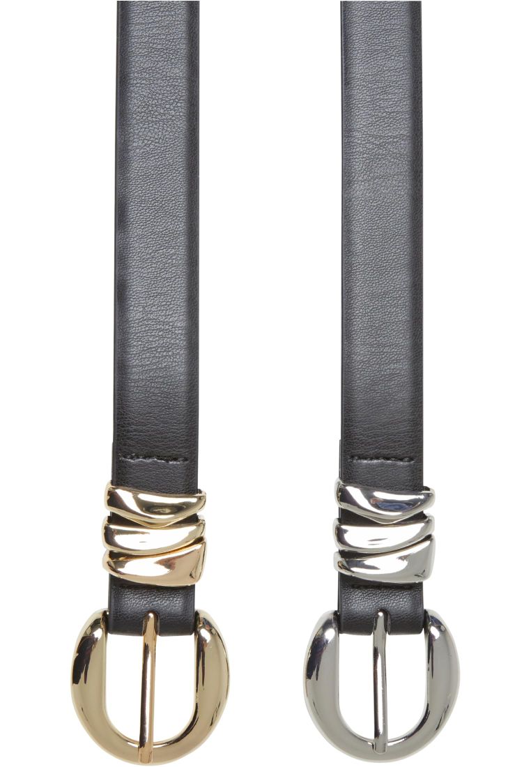 Chunky Multiple Loop Synthetic Leather Belt 2-Pack - - TTUTB7213A - 35