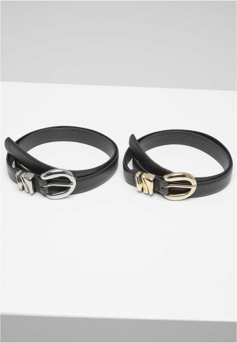 Chunky Multiple Loop Synthetic Leather Belt 2-Pack -  - TTUTB7213A - 3