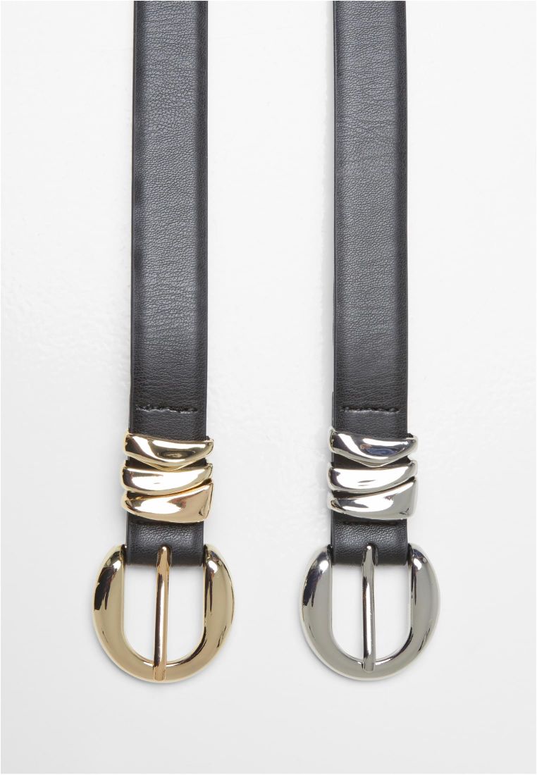 Chunky Multiple Loop Synthetic Leather Belt 2-Pack - - TTUTB7213A - 4