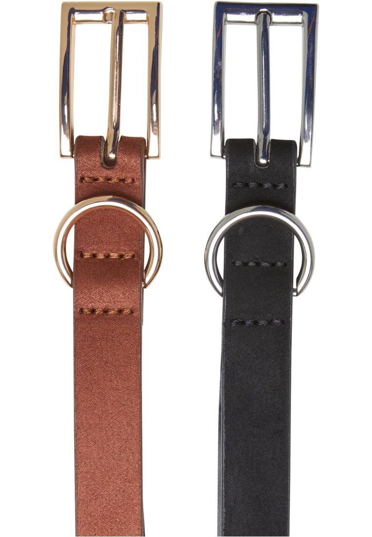 Slim Synthetic Velour Leather Belt 2-Pack -  - TTUTB7214 - 35