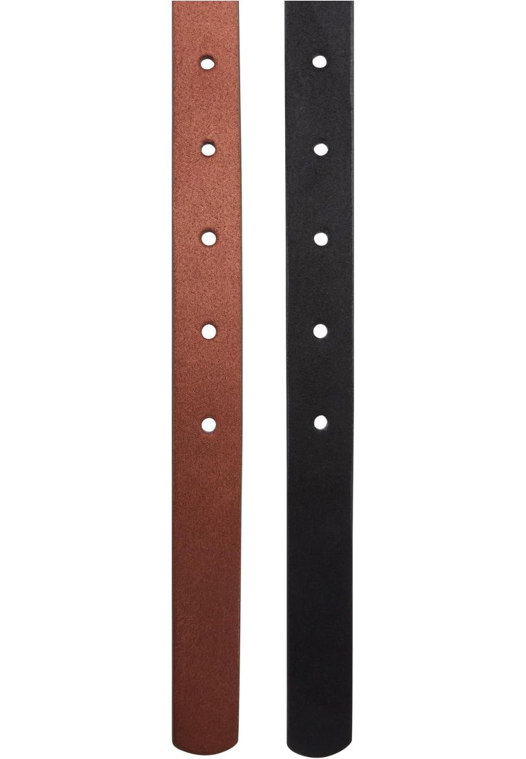 Slim Synthetic Velour Leather Belt 2-Pack -  - TTUTB7214 - 36
