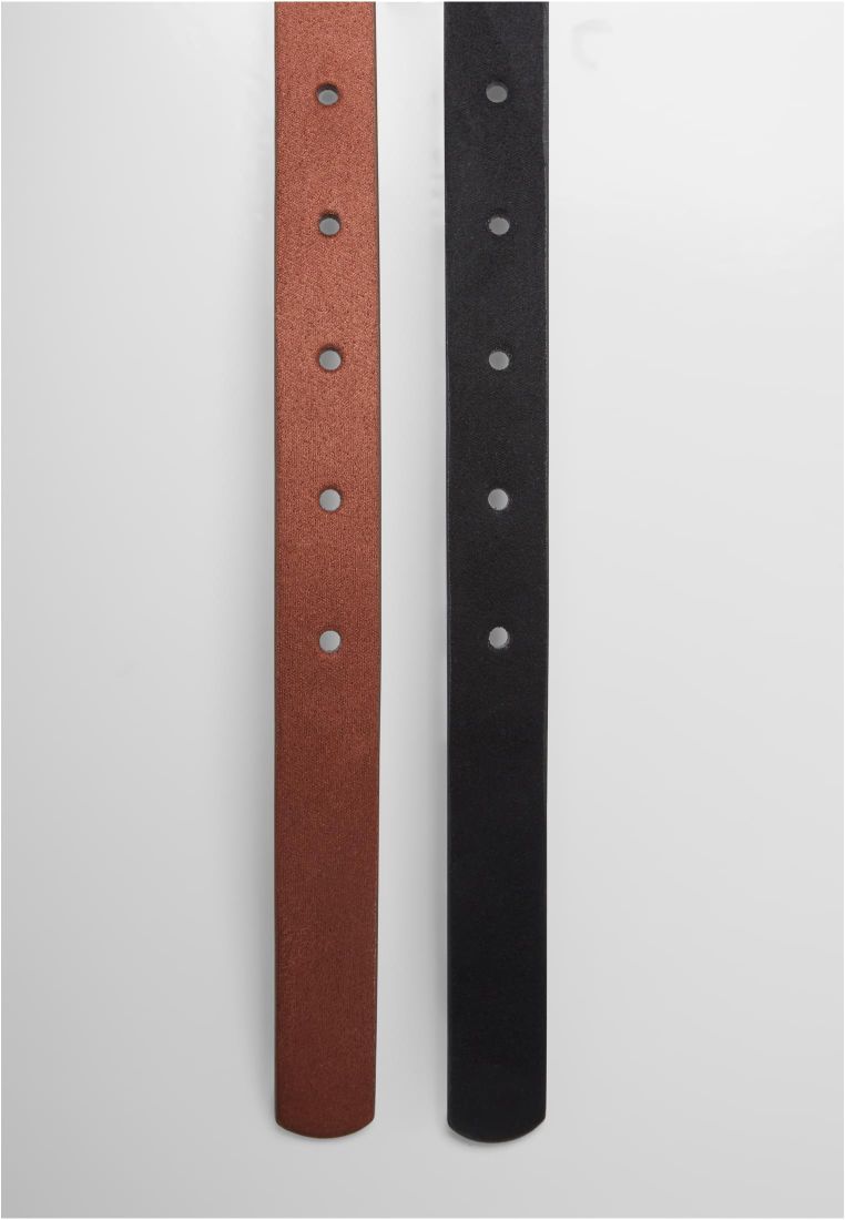 Slim Synthetic Velour Leather Belt 2-Pack -  - TTUTB7214 - 5
