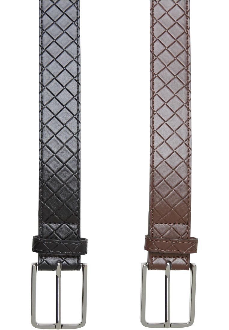 Woven Embossed Synthetic Leather Belt 2-Pack -  - TTUTB7217A - 35