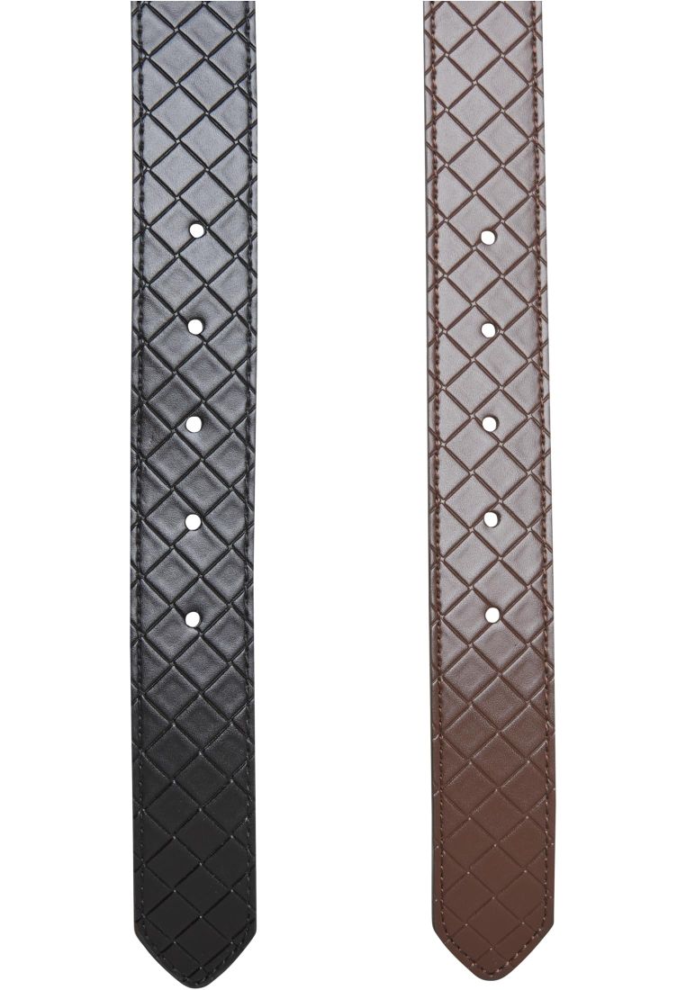 Woven Embossed Synthetic Leather Belt 2-Pack -  - TTUTB7217A - 36
