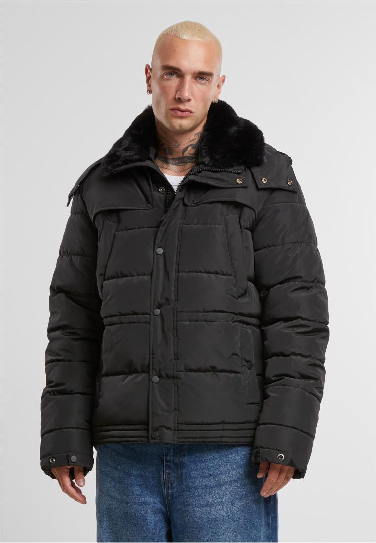 Puffer Jacket With Detachable Fur Collar - Mens Jackets - TTUTB7259 - 1