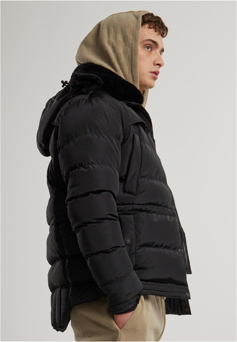Puffer Jacket With Detachable Fur Collar - Mens Jackets - TTUTB7259 - 46