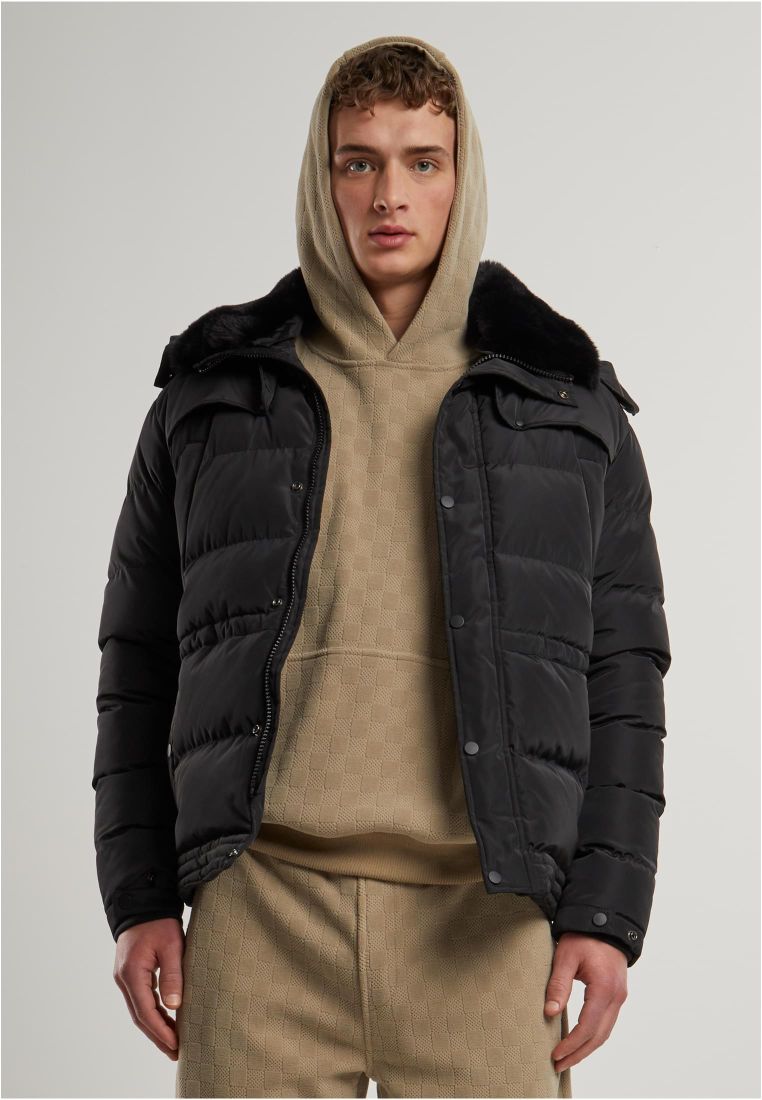 Puffer Jacket With Detachable Fur Collar - Mens Jackets - TTUTB7259 - 47