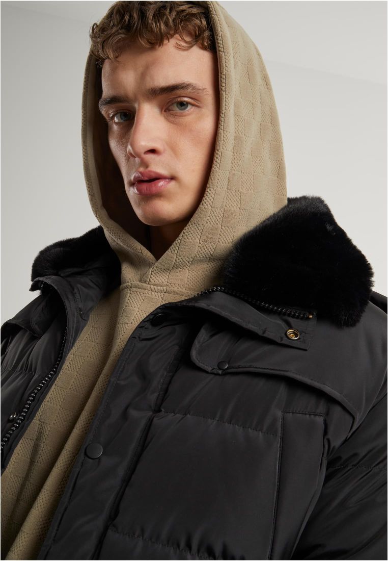 Puffer Jacket With Detachable Fur Collar - Mens Jackets - TTUTB7259 - 49