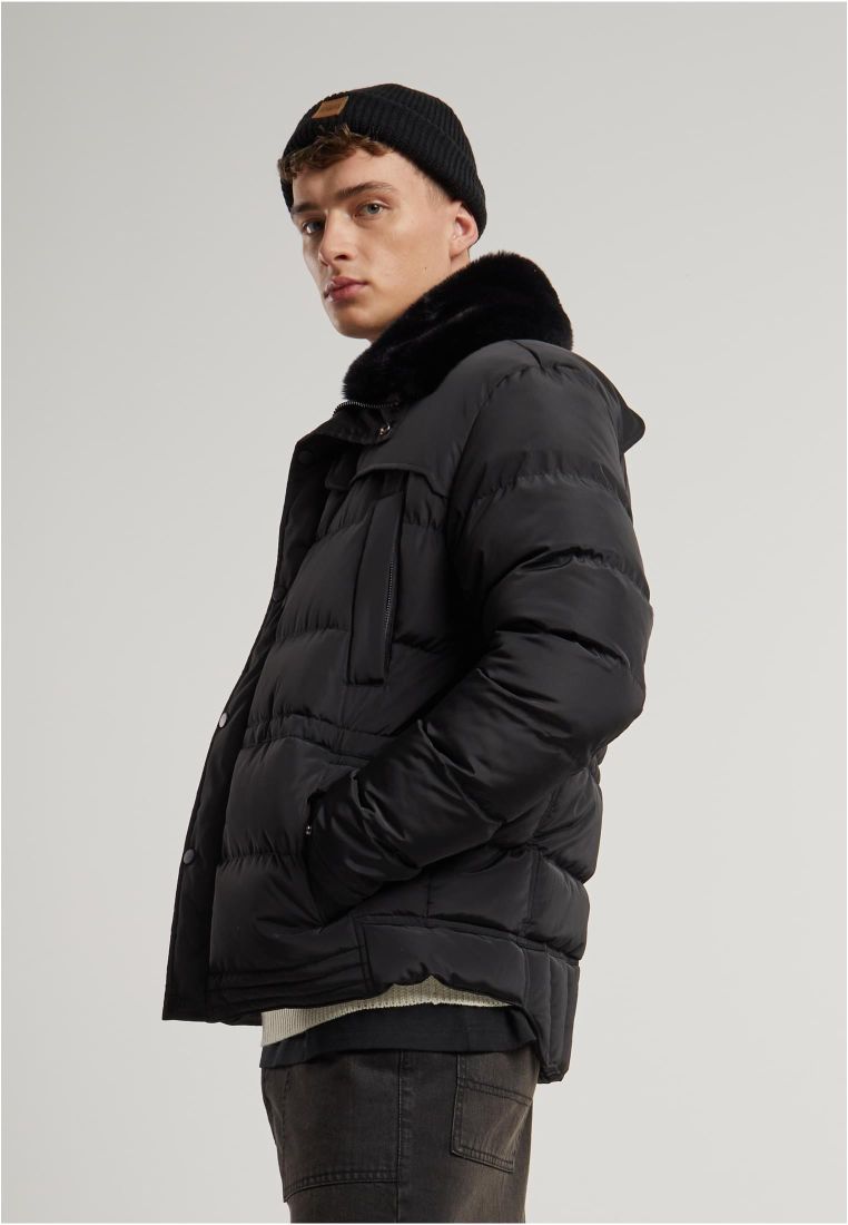 Puffer Jacket With Detachable Fur Collar - Mens Jackets - TTUTB7259 - 35