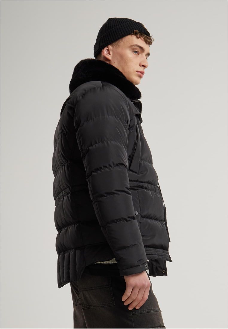 Puffer Jacket With Detachable Fur Collar - Mens Jackets - TTUTB7259 - 37