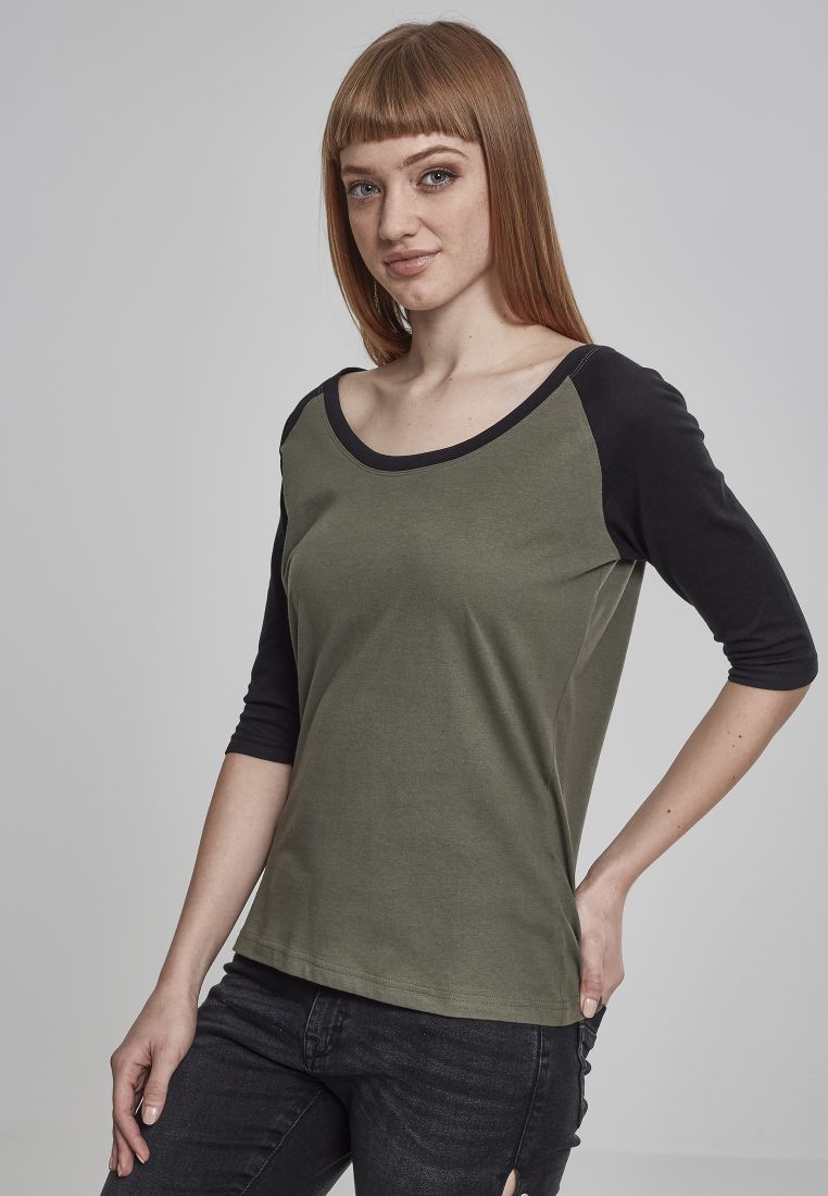 Ladies 3/4 Contrast Raglan Tee - Naisten T-paidat ja Topit - TTUTB733 - 1028