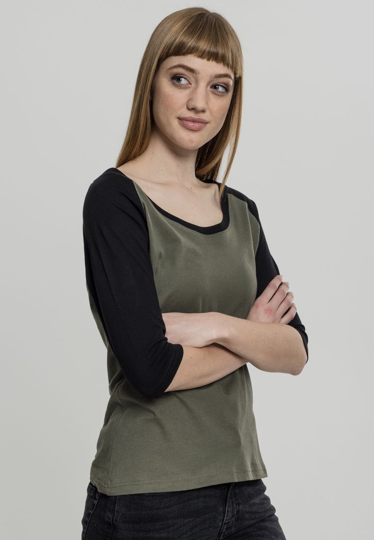 Ladies 3/4 Contrast Raglan Tee - Naisten T-paidat ja Topit - TTUTB733 - 1025