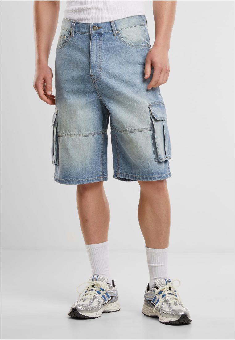 Relaxed Denim Cargo Shorts -  - TTUTB7367 - 1