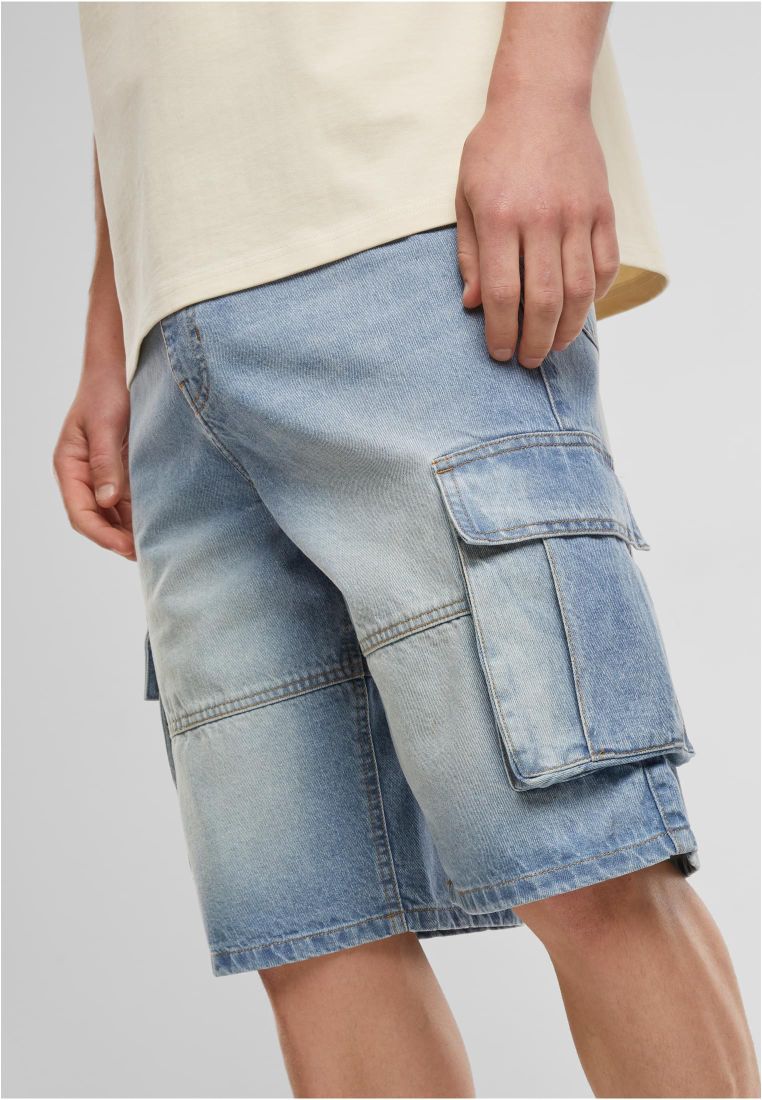 Relaxed Denim Cargo Shorts -  - TTUTB7367 - 8