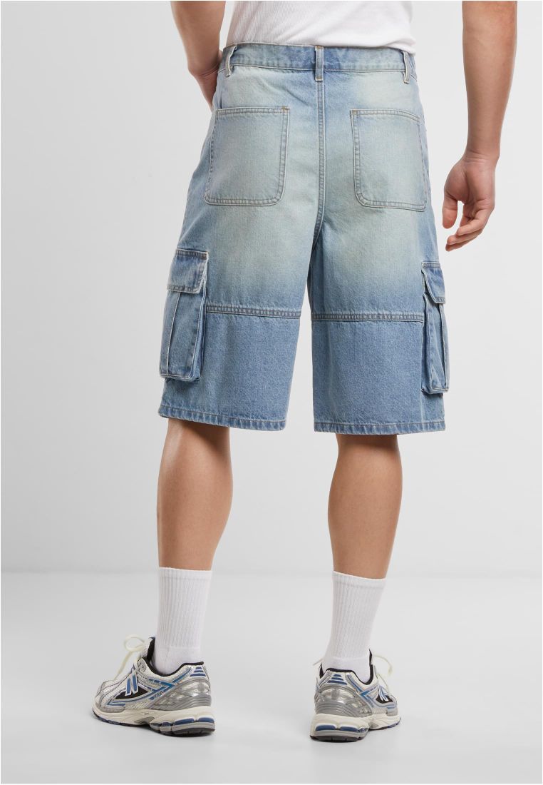 Relaxed Denim Cargo Shorts -  - TTUTB7367 - 5