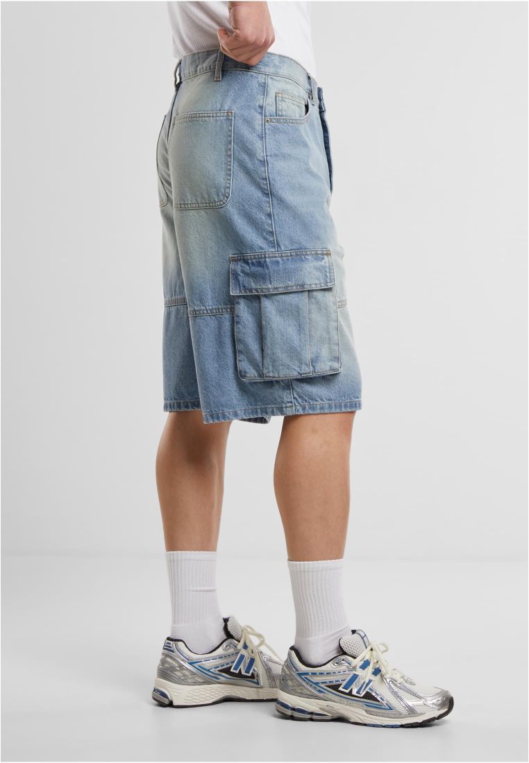 Relaxed Denim Cargo Shorts -  - TTUTB7367 - 6