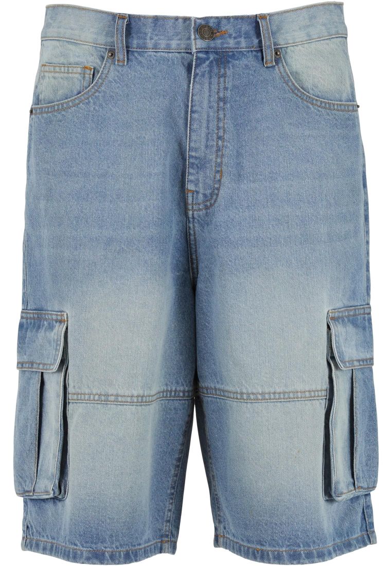 Relaxed Denim Cargo Shorts -  - TTUTB7367 - 2