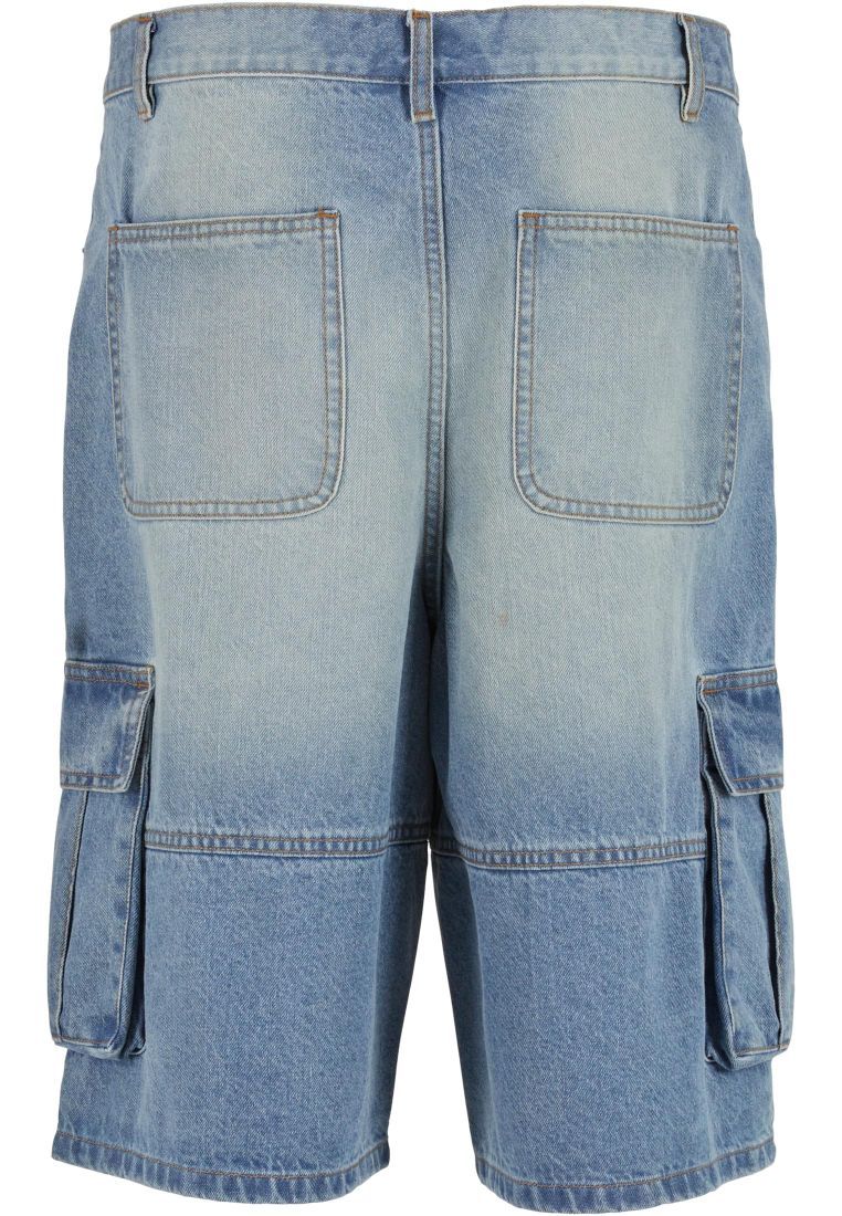 Relaxed Denim Cargo Shorts -  - TTUTB7367 - 9