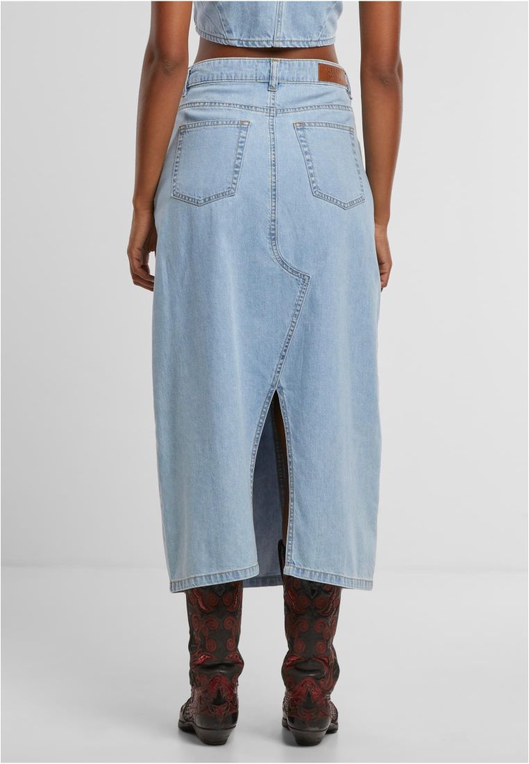 Ladies Soft Denim Midi Skirt - - TTUTB7443 - 336