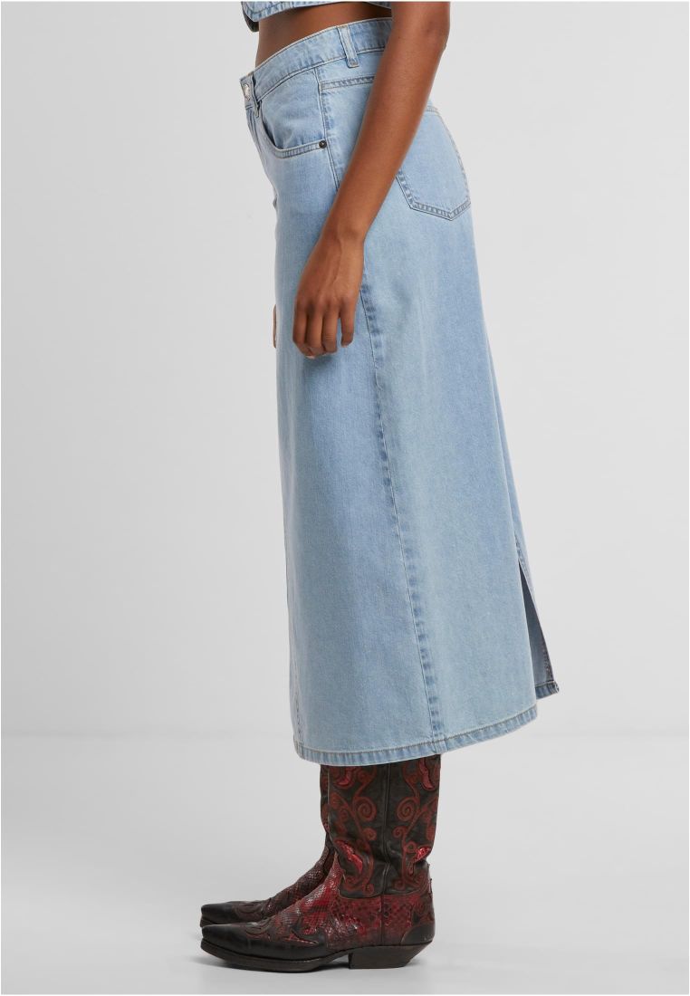 Ladies Soft Denim Midi Skirt - - TTUTB7443 - 335