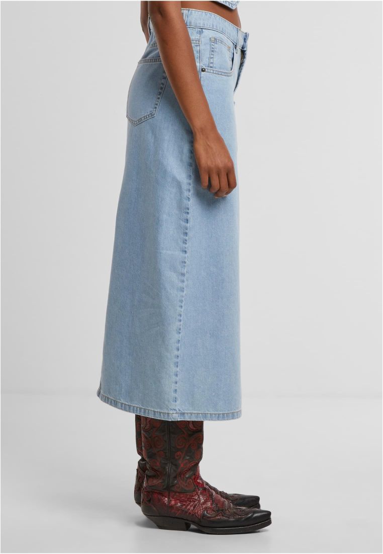 Ladies Soft Denim Midi Skirt - - TTUTB7443 - 337