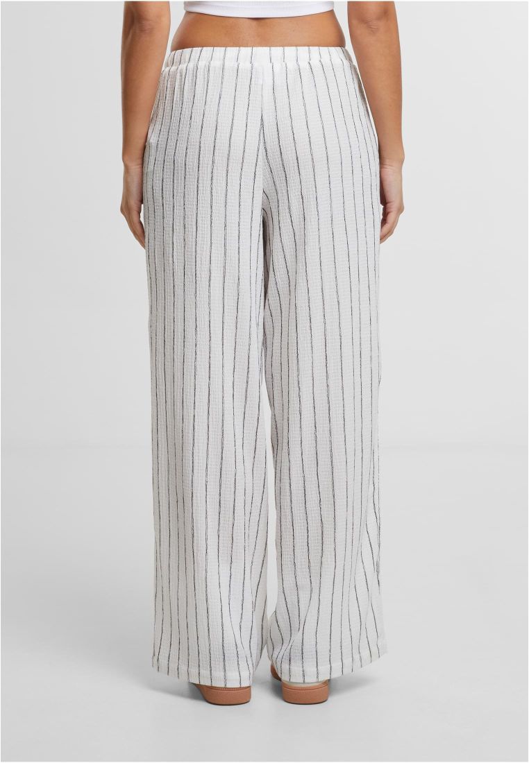 Ladies Structured Striped Relaxed Fit Pants - - TTUTB7472 - 36