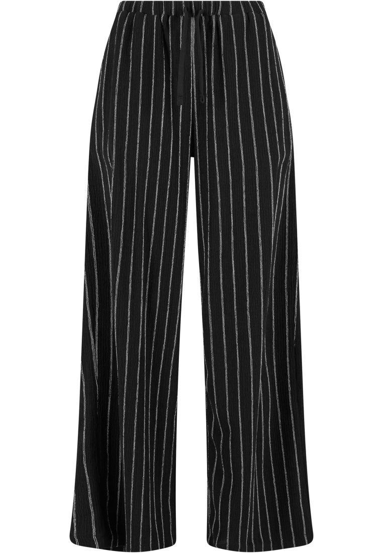Ladies Structured Striped Relaxed Fit Pants - - TTUTB7472 - 8