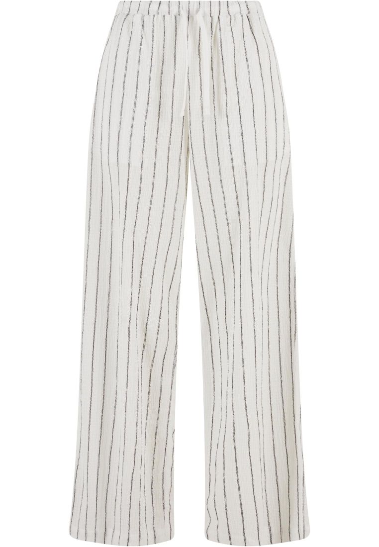 Ladies Structured Striped Relaxed Fit Pants - - TTUTB7472 - 39