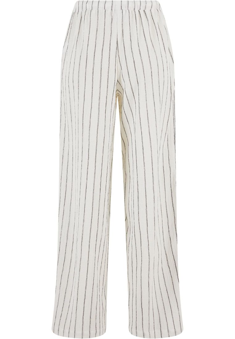 Ladies Structured Striped Relaxed Fit Pants - - TTUTB7472 - 40