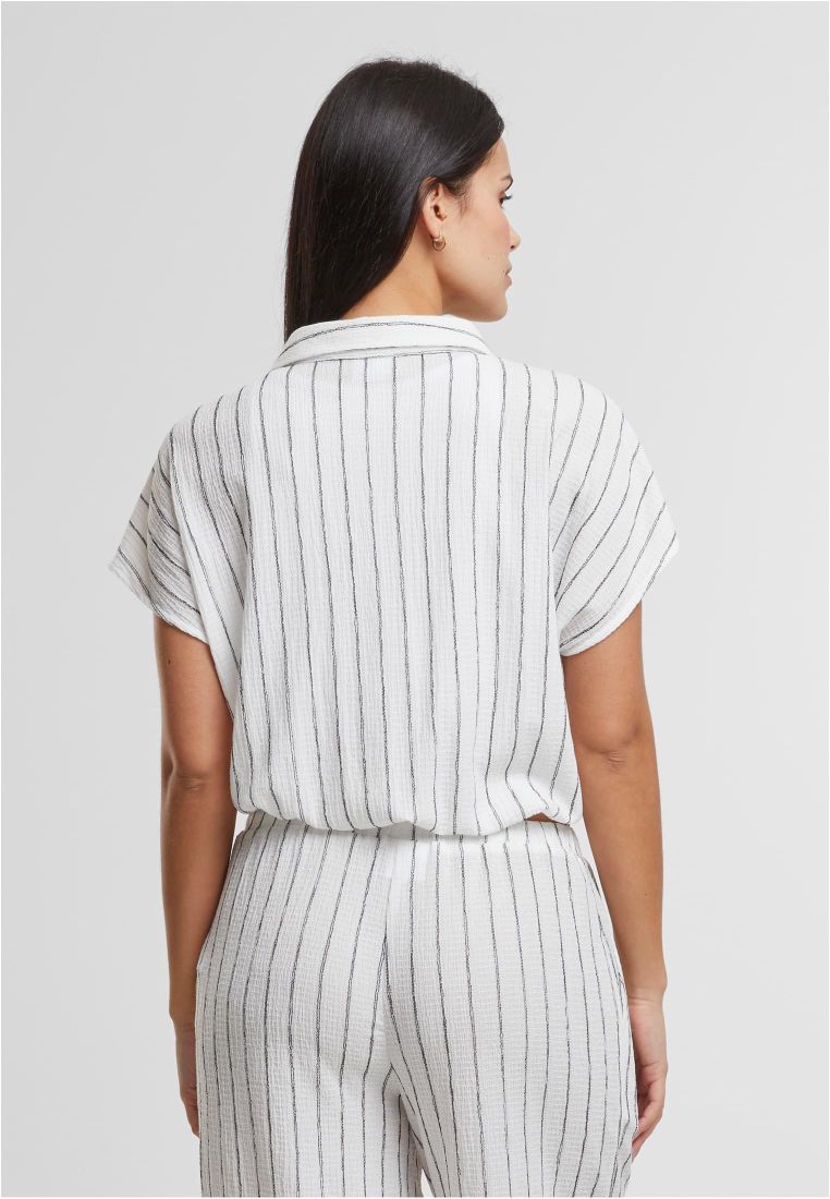 Ladies Structured Striped Tied Blouse - - TTUTB7474 - 35