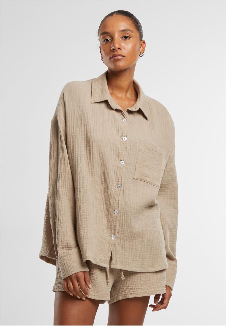 Ladies Oversized Musselin Blouse -  - TTUTB7476 - 301