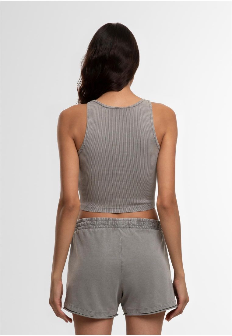 Ladies Washed Rib Jersey Cropped Top - - TTUTB7482 - 4