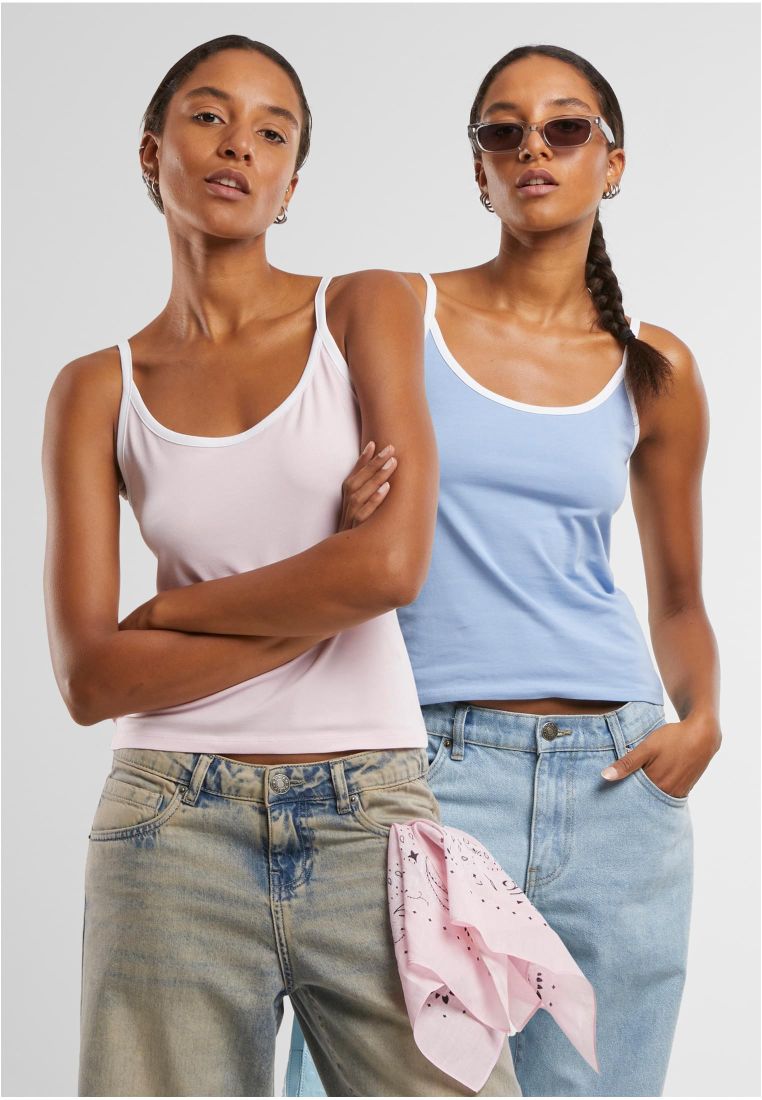 Ladies Contrast Basic Top 2-Pack -  - TTUTB7485A - 844