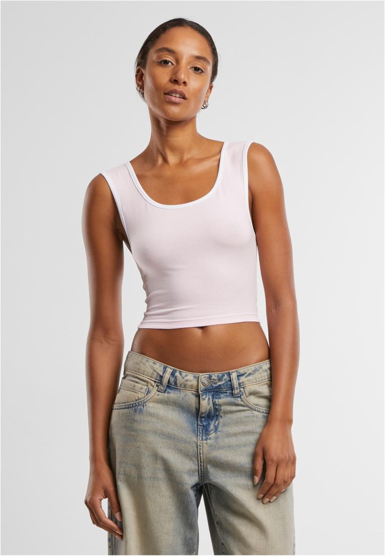 Ladies Contrast Cropped Top -  - TTUTB7486A - 1