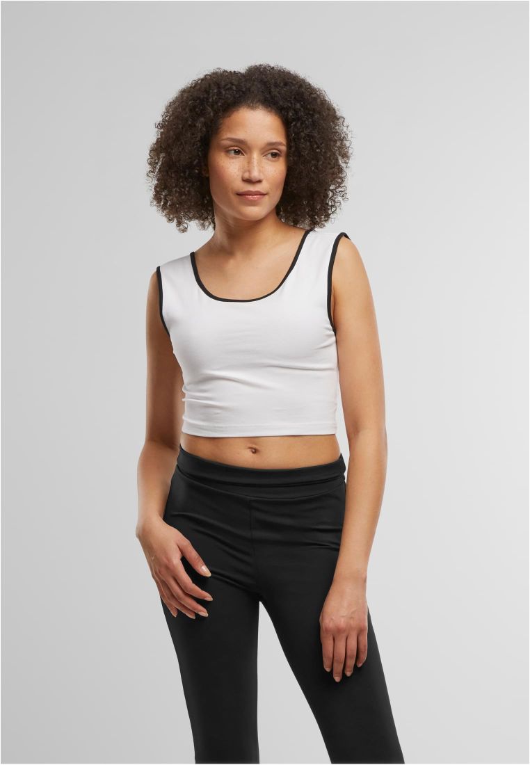 Ladies Contrast Cropped Top -  - TTUTB7486A - 1111