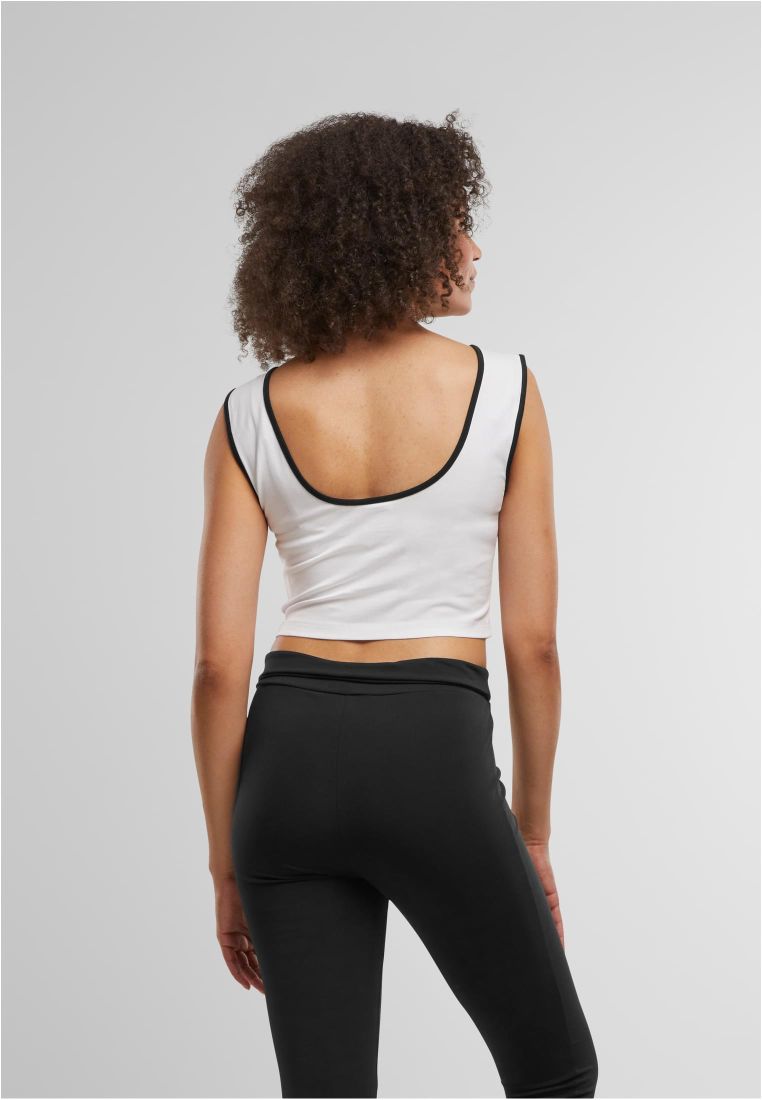 Ladies Contrast Cropped Top -  - TTUTB7486A - 1116