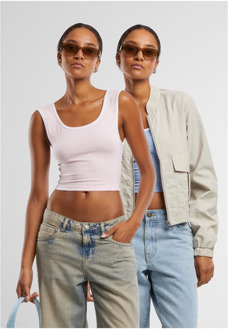 Ladies Contrast Cropped Top -  - TTUTB7486A - 844