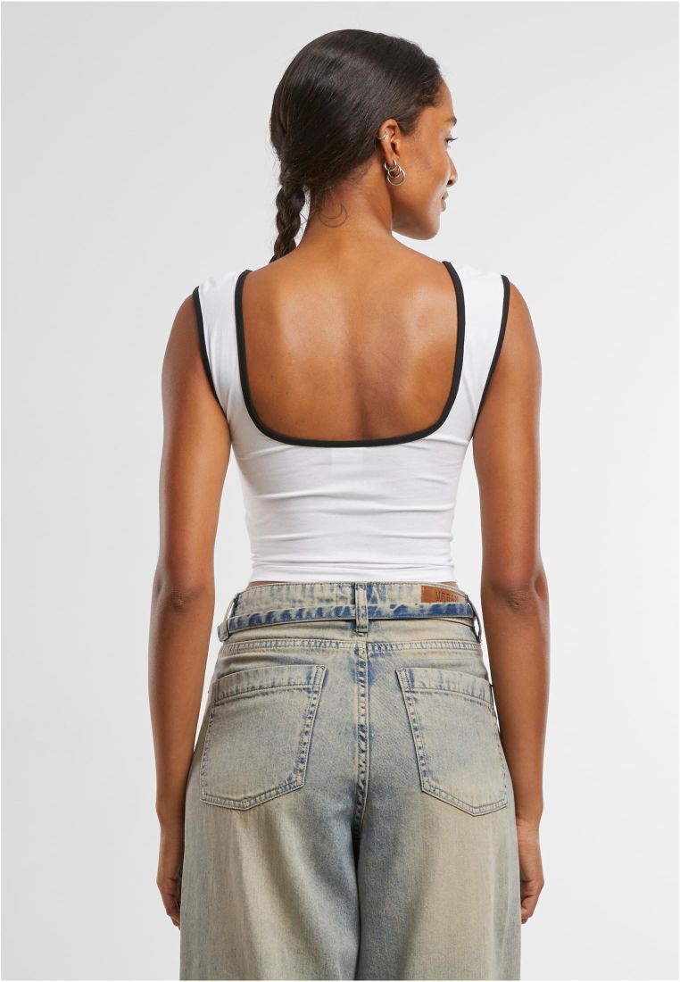 Ladies Contrast Cropped Top -  - TTUTB7486A - 5