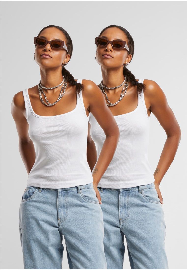 Ladies Wide Neck Rib Top 2-Pack - - TTUTB7513A - 304