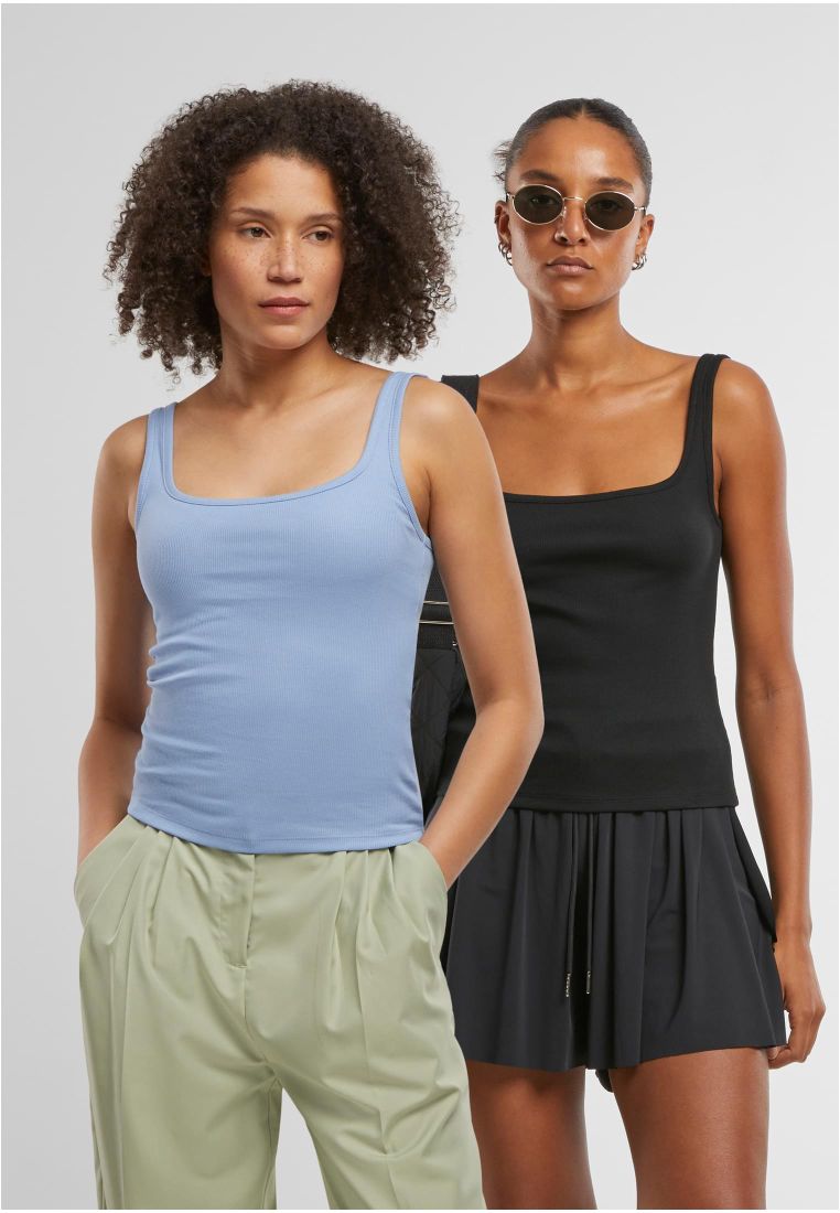 Ladies Wide Neck Rib Top 2-Pack - - TTUTB7513A - 844