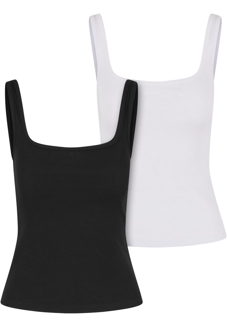Ladies Wide Neck Rib Top 2-Pack - - TTUTB7513A - 9