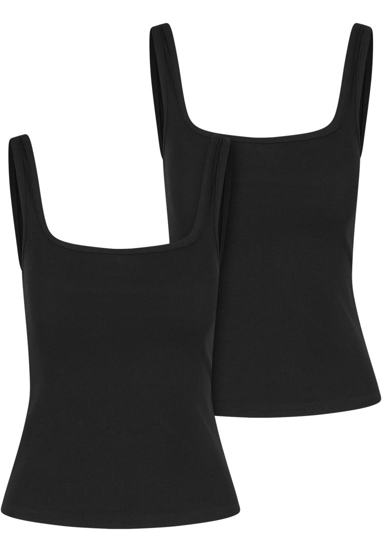Ladies Wide Neck Rib Top 2-Pack - - TTUTB7513A - 578