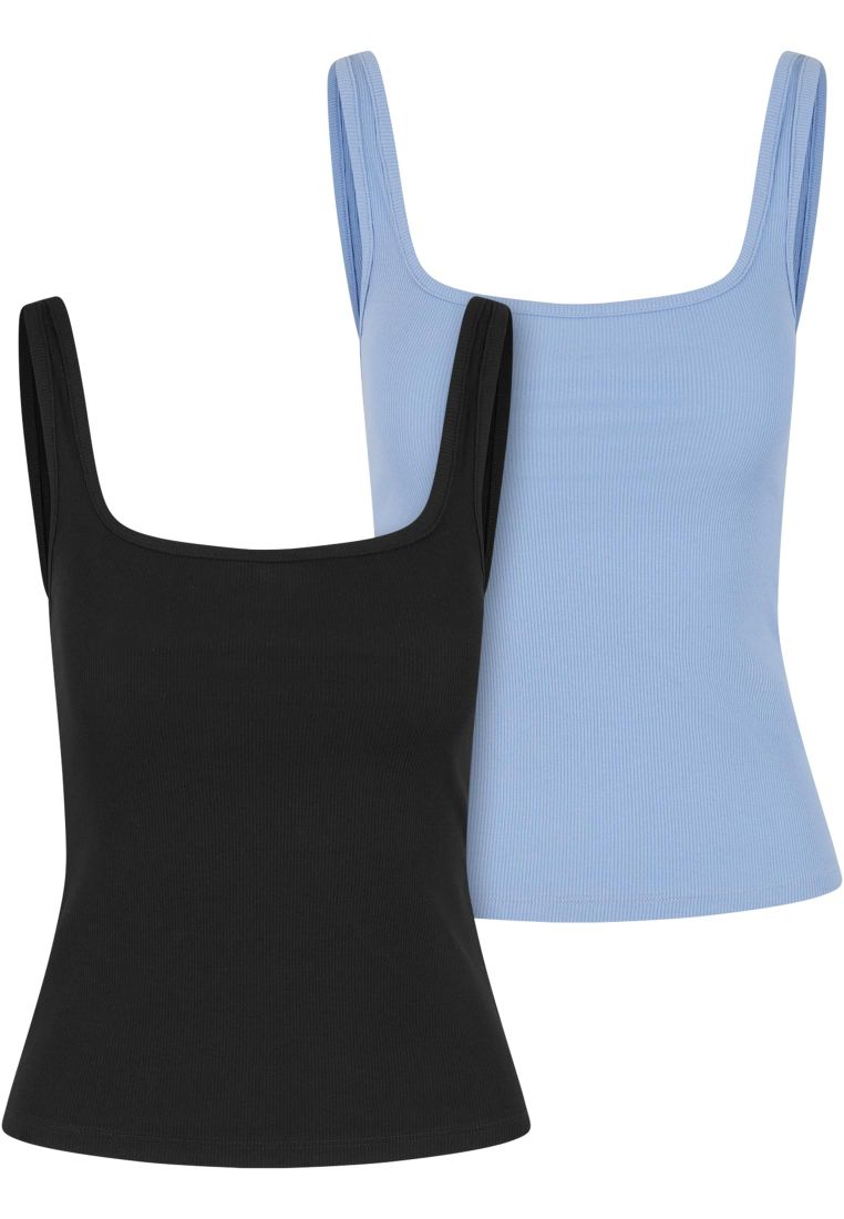 Ladies Wide Neck Rib Top 2-Pack - - TTUTB7513A - 851