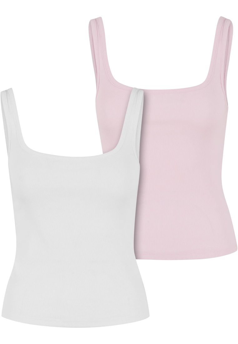 Ladies Wide Neck Rib Top 2-Pack - - TTUTB7513A - 1120