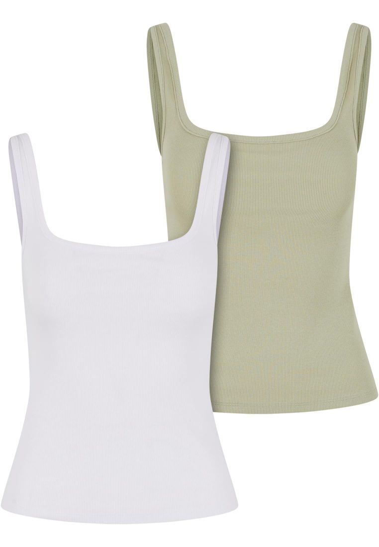 Ladies Wide Neck Rib Top 2-Pack - - TTUTB7513A - 1390
