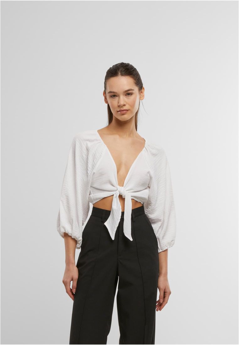 Ladies Structured Knotted Blouse -  - TTUTB7515 - 1