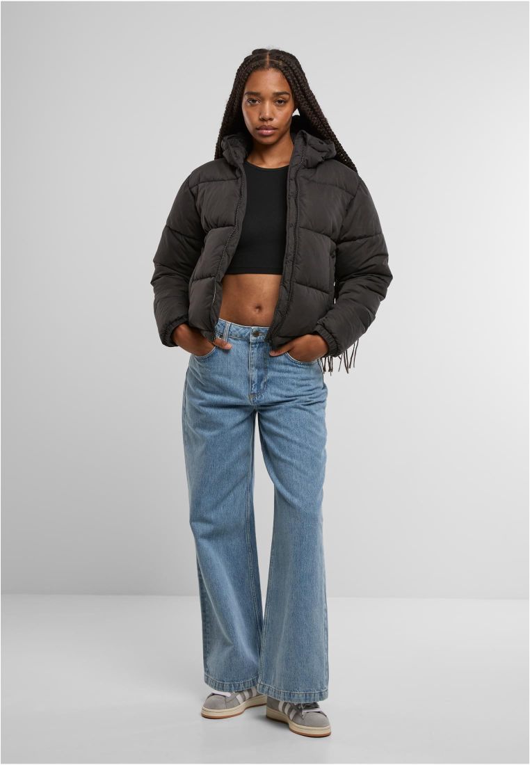 Ladies Peached Puffer Jacket With Hood -  - TTUTB7587 - 5