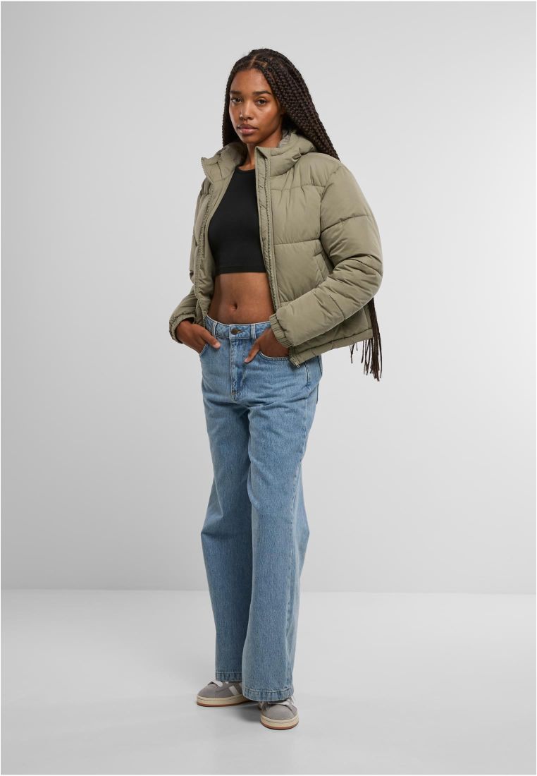 Ladies Peached Puffer Jacket With Hood -  - TTUTB7587 - 306